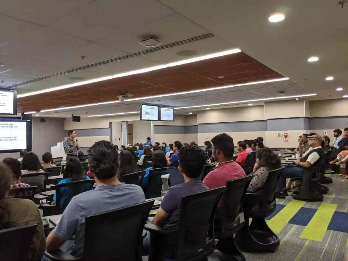 Motivational speaker in Hyderabad delivering an engaging session to employees at Google India office