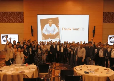 Motivational Speaker in Mumbai Akash Gautam inspiring TCS leadership team at Strategy Meet 2023