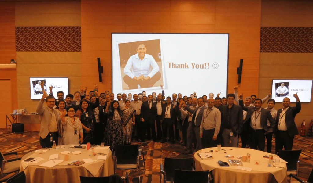 Motivational Speaker in Mumbai Akash Gautam inspiring TCS leadership team at Strategy Meet 2023