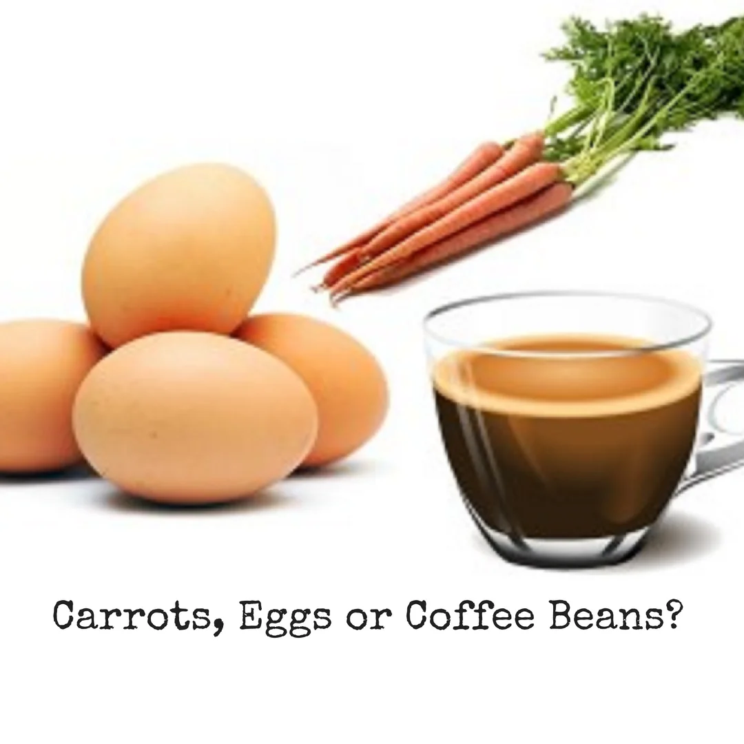 motivational story of carrots eggs and coffee beans